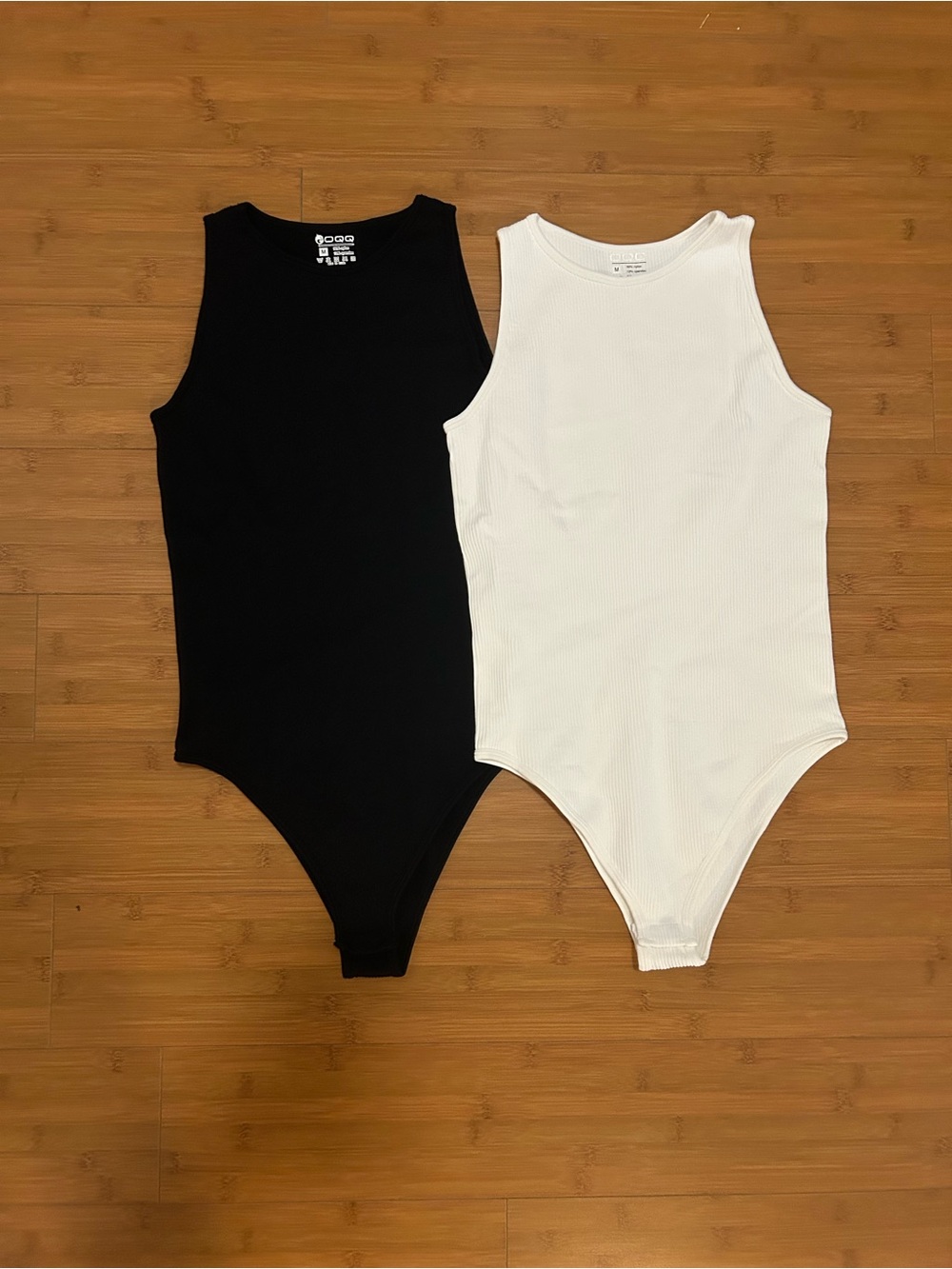 Ribbed Tank Bodysuit - Black & White